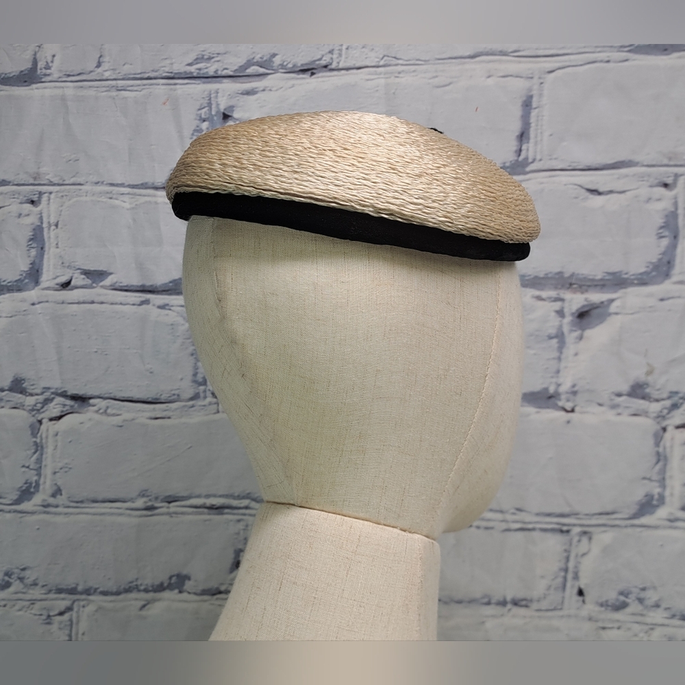 Cedar Crest Original Women's Vintage 60s 50s Hat Straw Beret Oval Size 7 - Picture 8 of 15